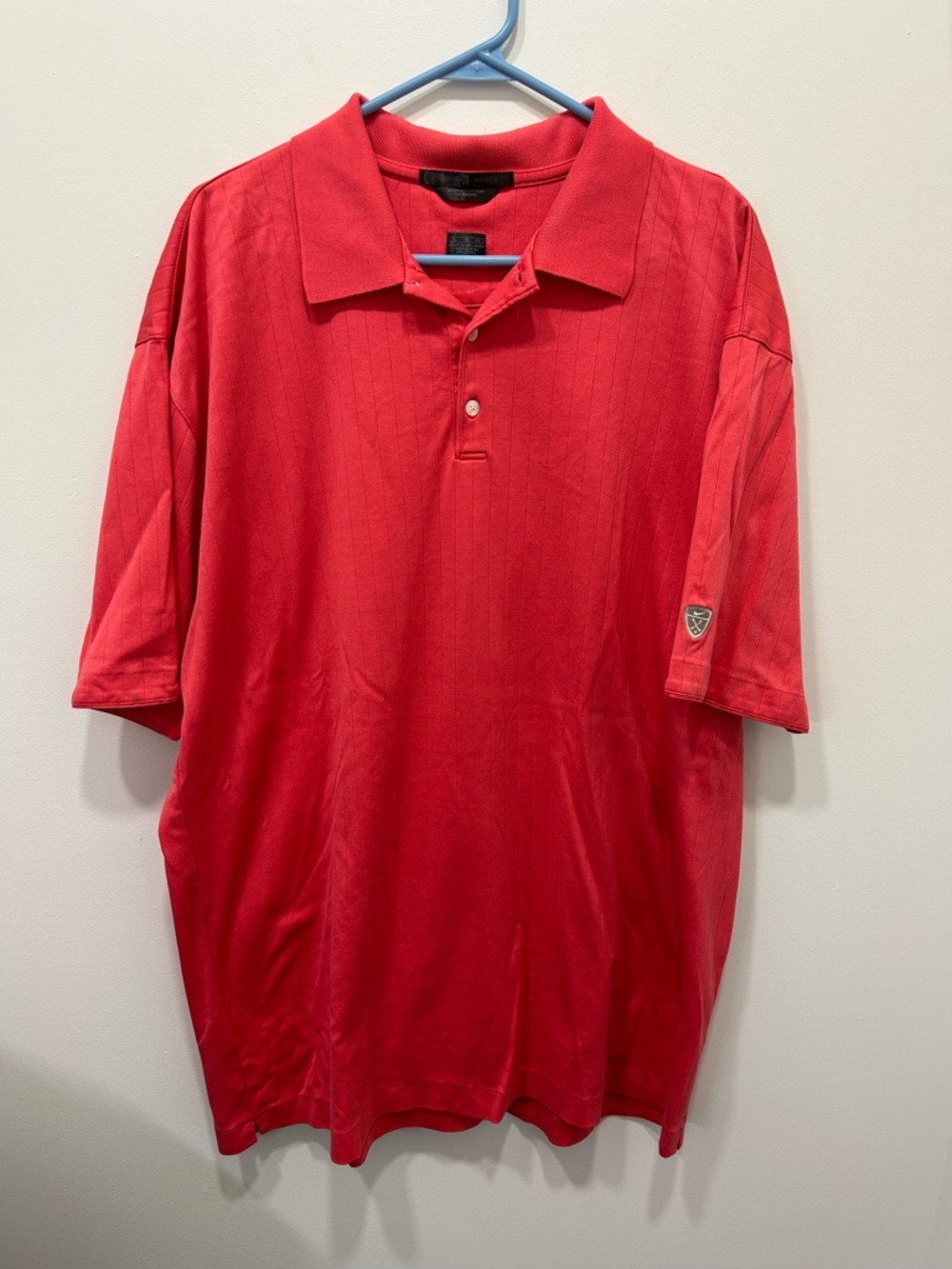 Tiger Woods Nike Polo Double Mercerized Mens XL Salmon Pink Short Sleeve Golf